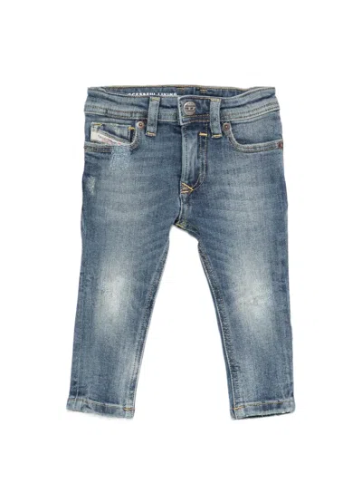 Diesel Babies' D-slinkie-b Distressed Denim Jeans In Blue