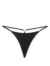 Diesel Denim Strappy Thong Metal Hardware In Black