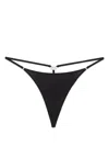 Diesel Denim Strappy Thong Metal Hardware In Black