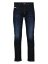 Diesel Structured Five-pocket Belt Loop Trousers In Blue