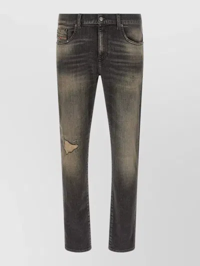 Diesel D Strukt Jeans Straight Leg Five Pocket In Black