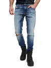 Diesel D-strukt Ripped Slim Fit Denim Jeans In Blue In Blue