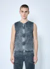 Diesel Men D-sund-s Denim Vest In Grey