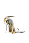Diesel D-ten & Half-bandana Stiletto Sandals In Satin In Multicolor