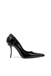 Diesel Heel Detail Pointed Toe Stiletto Pumps In Black