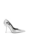 Diesel D-ten & Half-metallic Pumps With Curved Heel In Silver