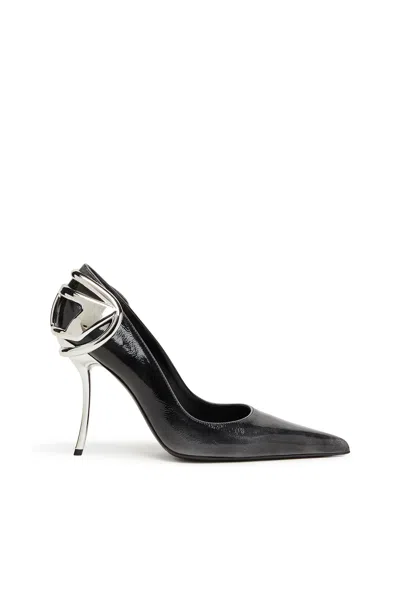 Diesel D-ten & Half-pumps In Patent Pull-up Leather