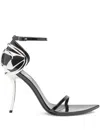 Diesel 100mm D-ten&half Metallic-accent Ankle-strap Pumps In Black