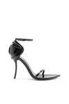 Diesel D-ten & Half-stiletto Sandals In Patent Leather And Satin