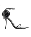 Diesel Glossy Pointed Toe Heel Sandals In Black