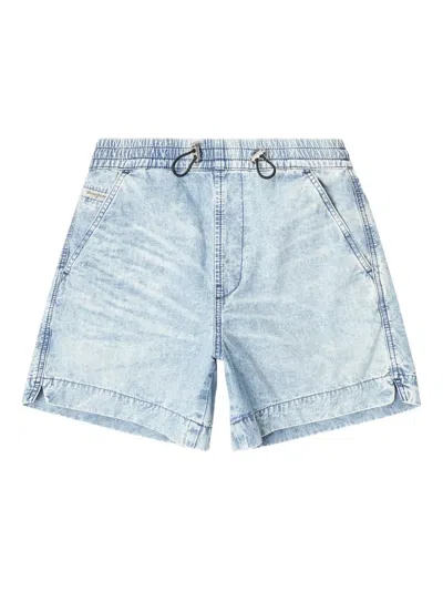 Diesel D-tenni-s Elasticated Denim Shorts In Blue