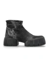 Diesel D-tex Platform Ankle Boots In Black