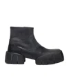 Diesel D-tex-oiled Leather Ankle Boots With Split Sole In Black