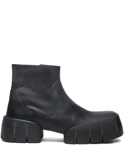 Diesel D-tex-oiled Leather Boots In Black