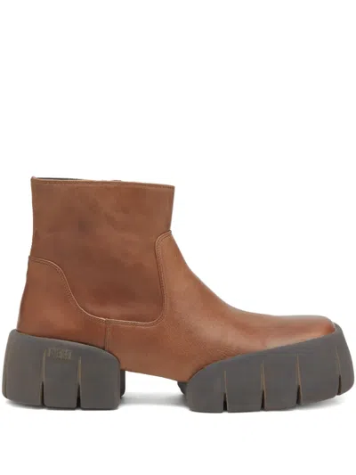 Diesel D-tex-oiled Leather Boots In Brown