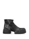 Diesel D-tex Platform Ankle Boots In Black
