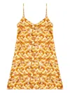 Diesel D-ulcet Print Midi Dress In Yellow