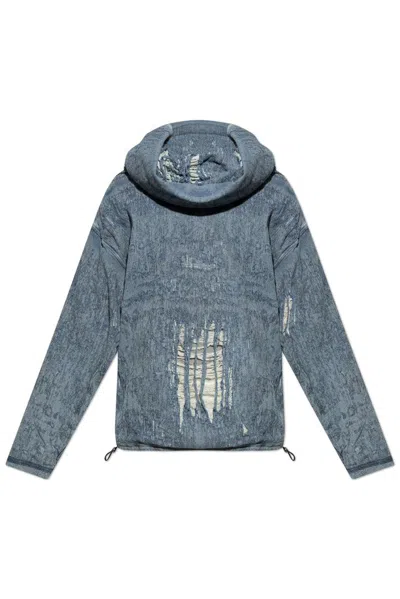 Diesel Ripped Denim Sweatshirt In Blue