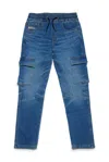 Diesel D-ursy-j Cargo Jeans In Blu Denim