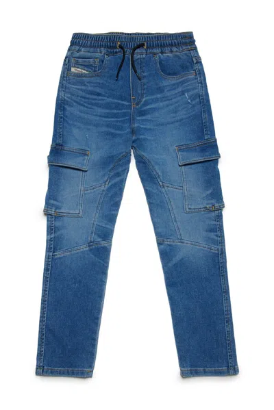 DIESEL D-URSY-J PANELLED DRAWSTRING JEANS