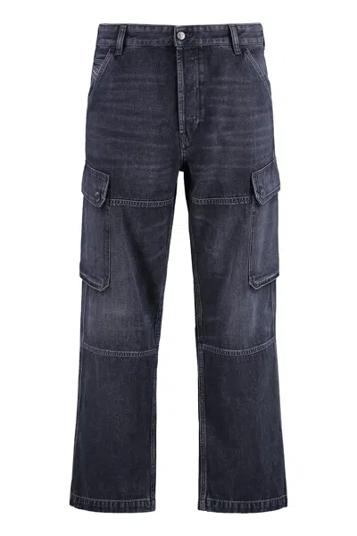 Diesel D-uty Cargo Jeans In Black