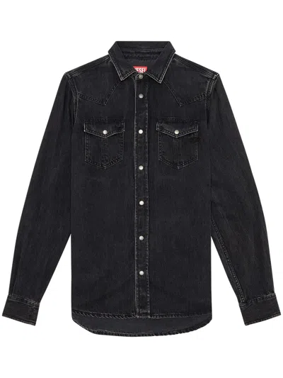 Diesel D-vega Denim Shirt In Black