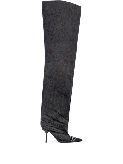 Diesel D-venus 90mm Boots In Black