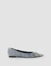 Diesel Blue D-venus Denim Ballerina Flats In Blue