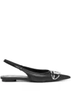 Diesel D-venus-slingback Flats In Nappa Leather In Black
