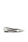 Diesel D-venus-ballerina Flats With Mirror Finish In Argento