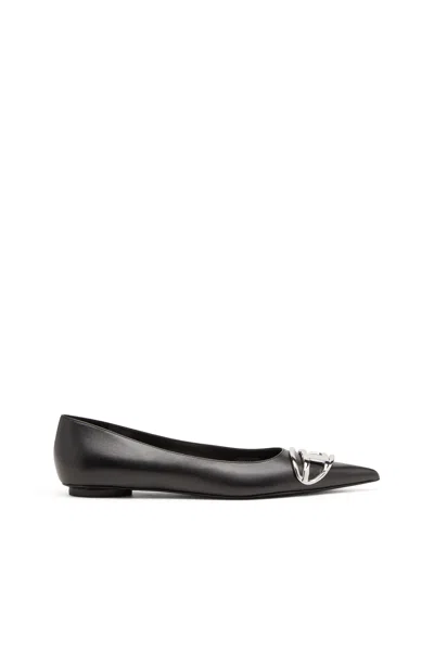 Diesel D-venus-ballerina Flats In Nappa Leather In Black