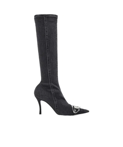 Diesel D-venus Knee-length Boots In Black