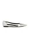 Diesel D-venus-ballerina Flats With Mirror Finish In White