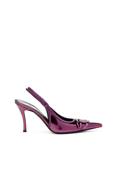 DIESEL D-VENUS-SLINGBACK PUMPS WITH MIRROR FINISH