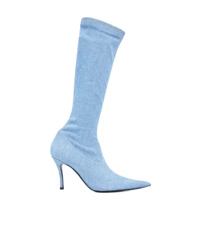 Diesel D-venus Stiletto Boots In Blue