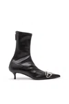 Diesel D-venus-stivali A Calzino Con Placca Oval D In Black