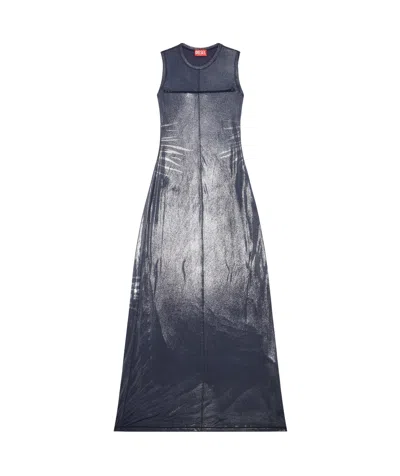 DIESEL DIESEL D-VETTY METALLIC-EFFECT SLEEVELESS MAXI DRESS