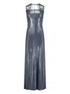 DIESEL 'D-VETY' METALLIC MAXI DRESS