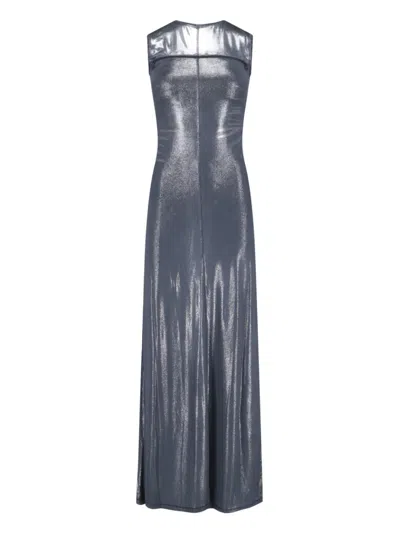 DIESEL D-VETY METALLIC MAXI DRESS