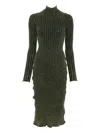 Diesel D-wavya Ribbed Midi Dress In Green