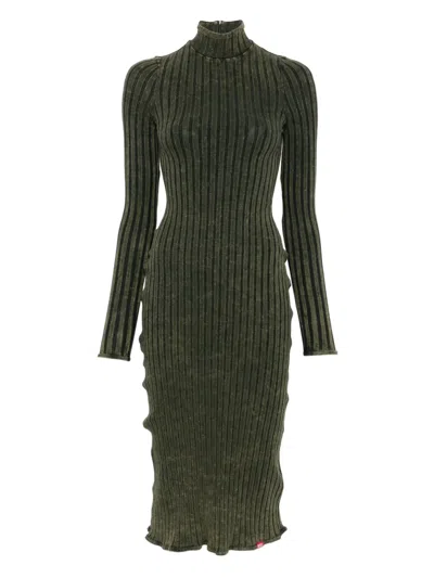 DIESEL D-WAVYA RIBBED MIDI DRESS