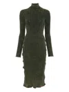 Diesel D-wavya Ribbed Midi Dress In Green