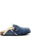Diesel D-woodstock Denim Slippers In 蓝色