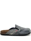 Diesel Blue D-woodstock Slip-on Mules In Gray