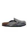Diesel Blue D-woodstock Slip-on Mules In Gray