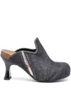 Diesel D-woodstock W 80mm Denim Mules In Black