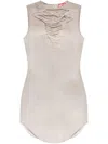 Diesel Short Cotton Dress With Tears In Multi
