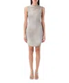 Diesel Distressed Cotton Mini Dress With Edgy Silhouette In Grey