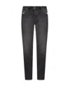 Diesel D-yennox Stonewashed Straight-leg Jeans In Black