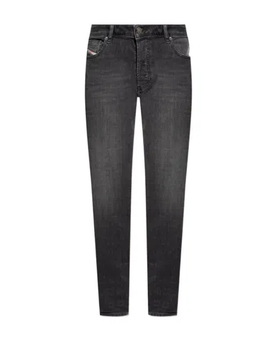 Diesel D-yennox Stonewashed Straight-leg Jeans In Black